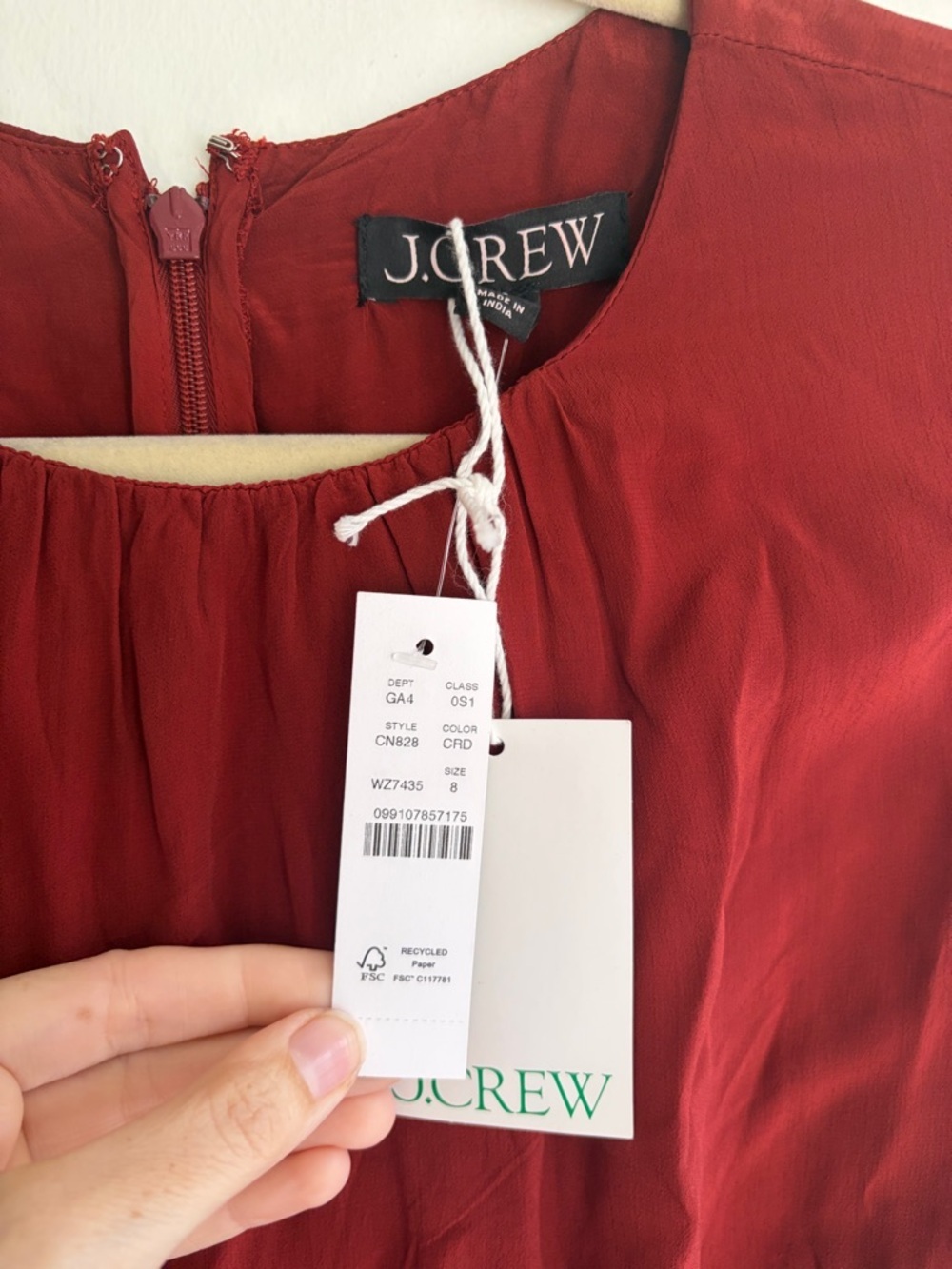 NWT! J. CREW Cinched-waist Midi Dress in Dip-Dyed Crepe de Chine Size 8 - Picture 4 of 6